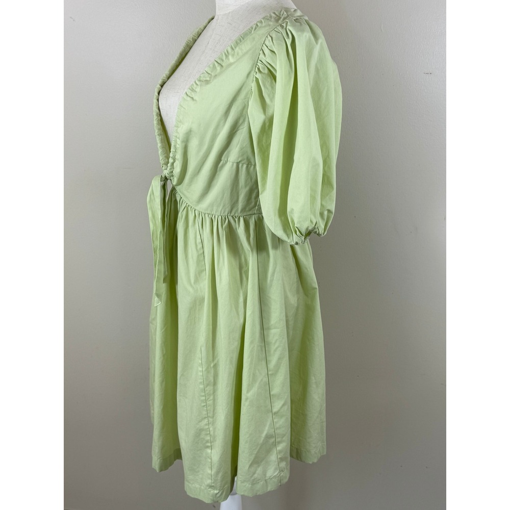 Abercrombie & Fitch Poplin Mini Dress Women ST Green Cottagecore Boho Coastal - Picture 5 of 12
